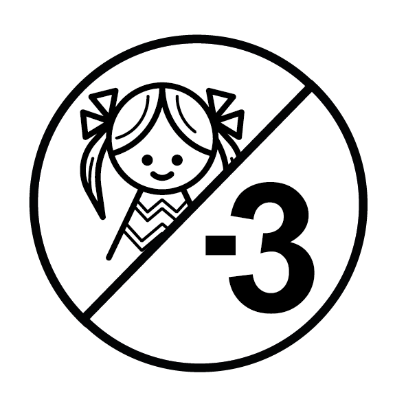 Niet gebruiken bij kinderen jonger dan 3 jaar