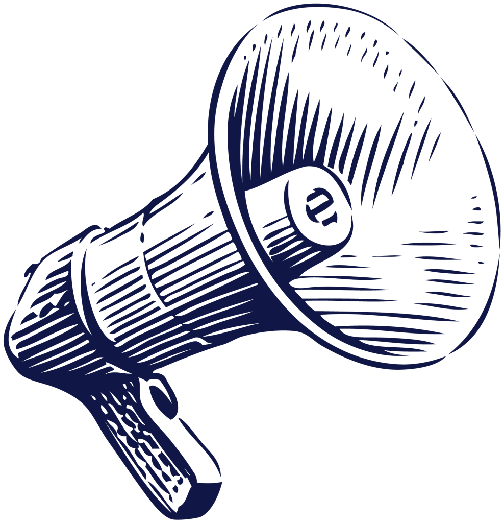 Illustration style baroque d'un mégaphone