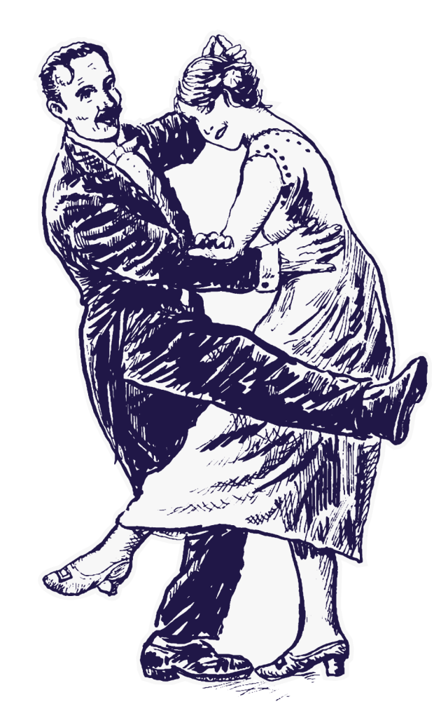 Picto style baroque d'un couple qui danse