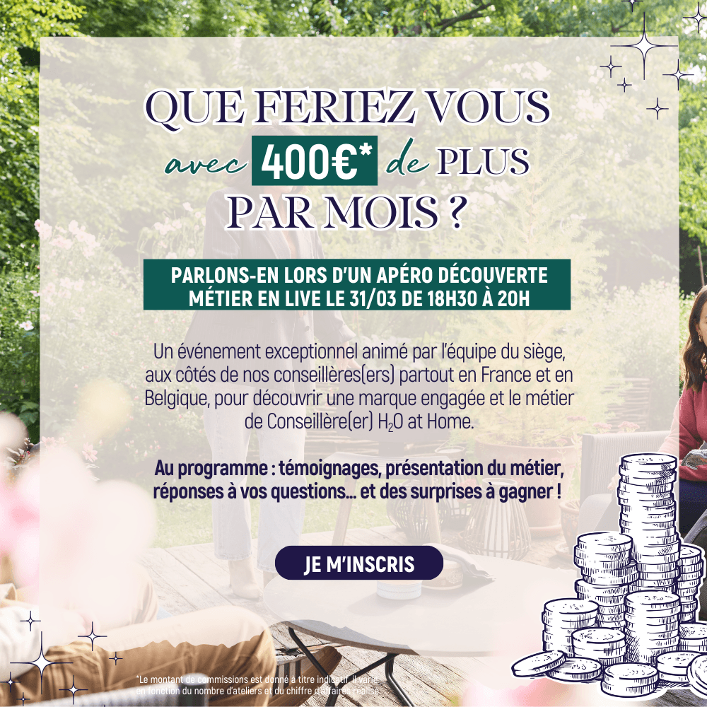 Pop-Up pour notre live H2O at Home concernant la découverte du métier, qui a lieu le 31 mars 2026