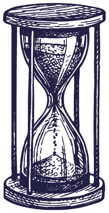 Illustration style baroque d'un sablier